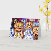 Carte Chats cool par Louis Wain (Fleur jaune)