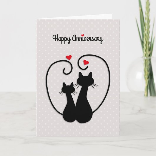 Carte Chats d'amour, Joyeux Anniversaire de Mariage (Devant)