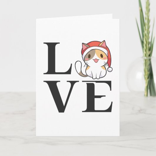 Carte Chats d'amour – Kitten Santa (Devant)