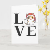 Carte Chats d'amour – Kitten Santa (Fleur jaune)