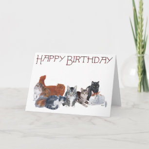 Carte Chats d'anniversaire heureux