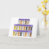 Carte Chats de bande dessinée d'anniversaire de (Fleur jaune)