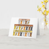 Carte Chats de caricature pour l'anniversaire d'Hallowee (Fleur jaune)