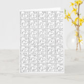 Carte Chats de dessin animé différents diverses langues (Fleur jaune)