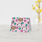 Carte Chats de fête (Fleur jaune)