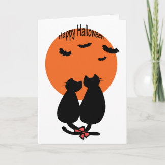 Carte Chats de Halloween Romance