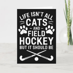 Carte Chats de hockey sur gazon drôles de hockey sur gaz