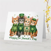 Carte Chats de la Saint-Patrick (Fleur jaune)