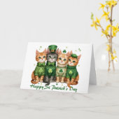 Carte Chats de la Saint-Patrick (Fleur jaune)