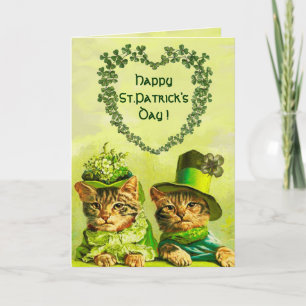 CARTE CHATS DE LA SAINT-PATRICK D'UNE AUTRE ÉPOQUE AVEC 