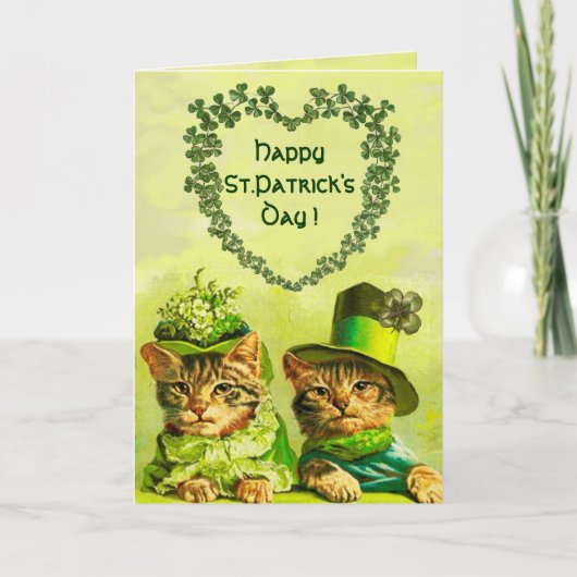 CARTE CHATS DE LA SAINT-PATRICK D'UNE AUTRE ÉPOQUE ET DR (Devant)