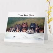 Carte Chats de Louis Wain 3 (Fleur jaune)