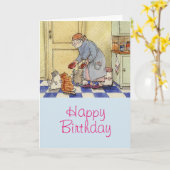 Carte Chats de mamie Anniversaire (Fleur jaune)