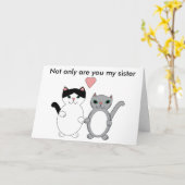 Carte Chats de meilleur ami de soeur (Fleur jaune)