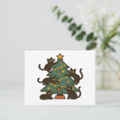 Carte Chats de Noël autour de l'arbre classique de vacan (Debout devant)