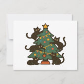 Carte Chats de Noël autour de l'arbre classique de vacan (Dos)
