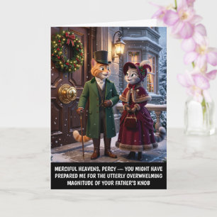 Carte Chats de Noël victoriens anthropomorphes 3D drôles