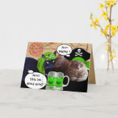 CARTE CHATS DE PIRATE IRLANDAIS / PIRATES D'ANTIQUITÉ CA (Fleur jaune)