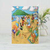 Carte Chats de plage d'été (Debout devant)