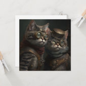 Carte Chats de Steampunk (Devant/Arrière en situation)
