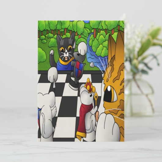 Carte Chats d'échecs dans le parc (Debout devant)