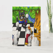 Carte Chats d'échecs dans le parc (Devant)