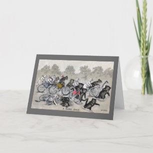 Carte Chats d'équitation de bicyclette