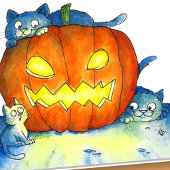 Carte Chats d'Halloween
