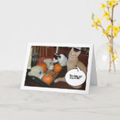 Carte Chats d'Halloween effrayants (Fleur jaune)