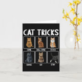 Carte Chats Drôle Chat Tricks (Fleur jaune)