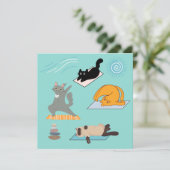 Carte Chats drôles au yoga (Debout devant)