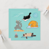 Carte Chats drôles au yoga (Devant/Arrière en situation)