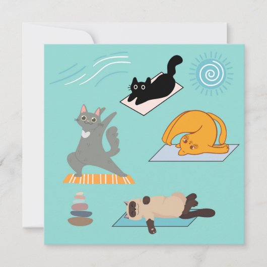 Carte Chats drôles au yoga (Devant)
