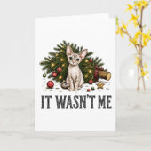 Carte Chats drôles de Devon Rex Noël C'était pas moi (Fleur jaune)
