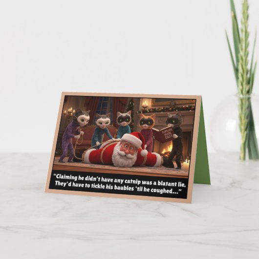 Carte Chats drôles et Père Noël (Devant)