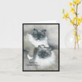 Carte Chats en attente de petit-déjeuner (Fleur jaune)