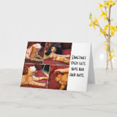 Carte Chats en perruques (blanc à l'intérieur) (Fleur jaune)