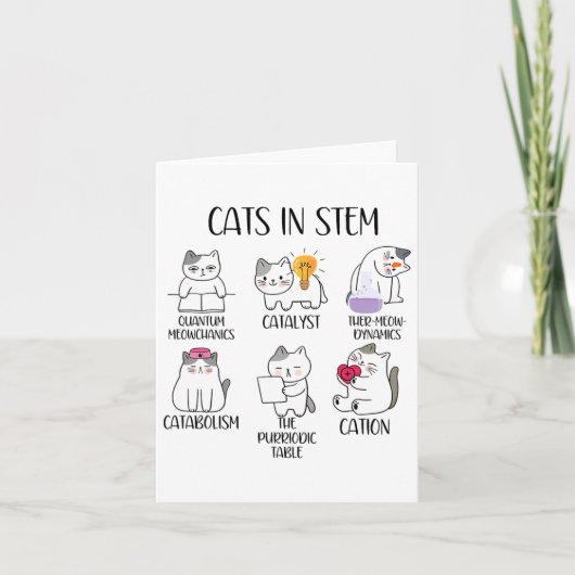 Carte Chats en Stem Funny Science Mème Scientifique Chat (Devant)