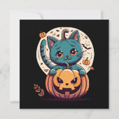 Carte Chats et Citrouilles pour un Halloween heureux ! (Dos)