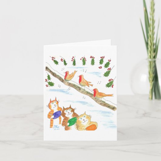 Carte Chats gardant les pattes chaudes (Devant)