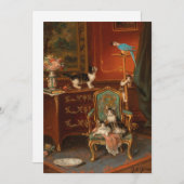 Carte Chats jouant avec un perroquet | Jules Le Roy (Devant / Derrière)