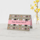Carte Chats Kitty Personnalisés (Fleur jaune)
