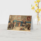 Carte Chats Mainzer vintages - Étudiant Naughty, (Fleur jaune)