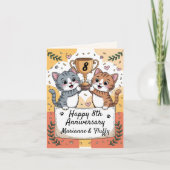 Carte Chats Mariages du 8e anniversaire (Devant)