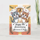 Carte Chats Mariages du 8e anniversaire (Devant)