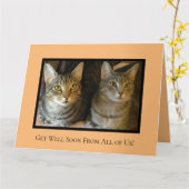 Carte Chats mignons Animaux joyeux Parrot Se Bien Bientô (Fleur jaune)