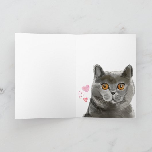 Carte Chats mignons | HEUREUSE SAINTE-VALENTIN AMOUREUX  (Intérieur)