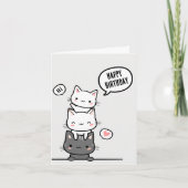 Carte Chats mignons joyeux anniversaire (Devant)