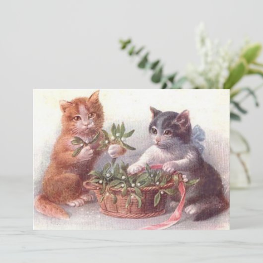 Carte Chats & Mistletoe (Debout devant)