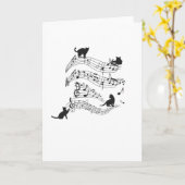 Carte Chats Musique Partition Notes musicales Kitten Fun (Fleur jaune)